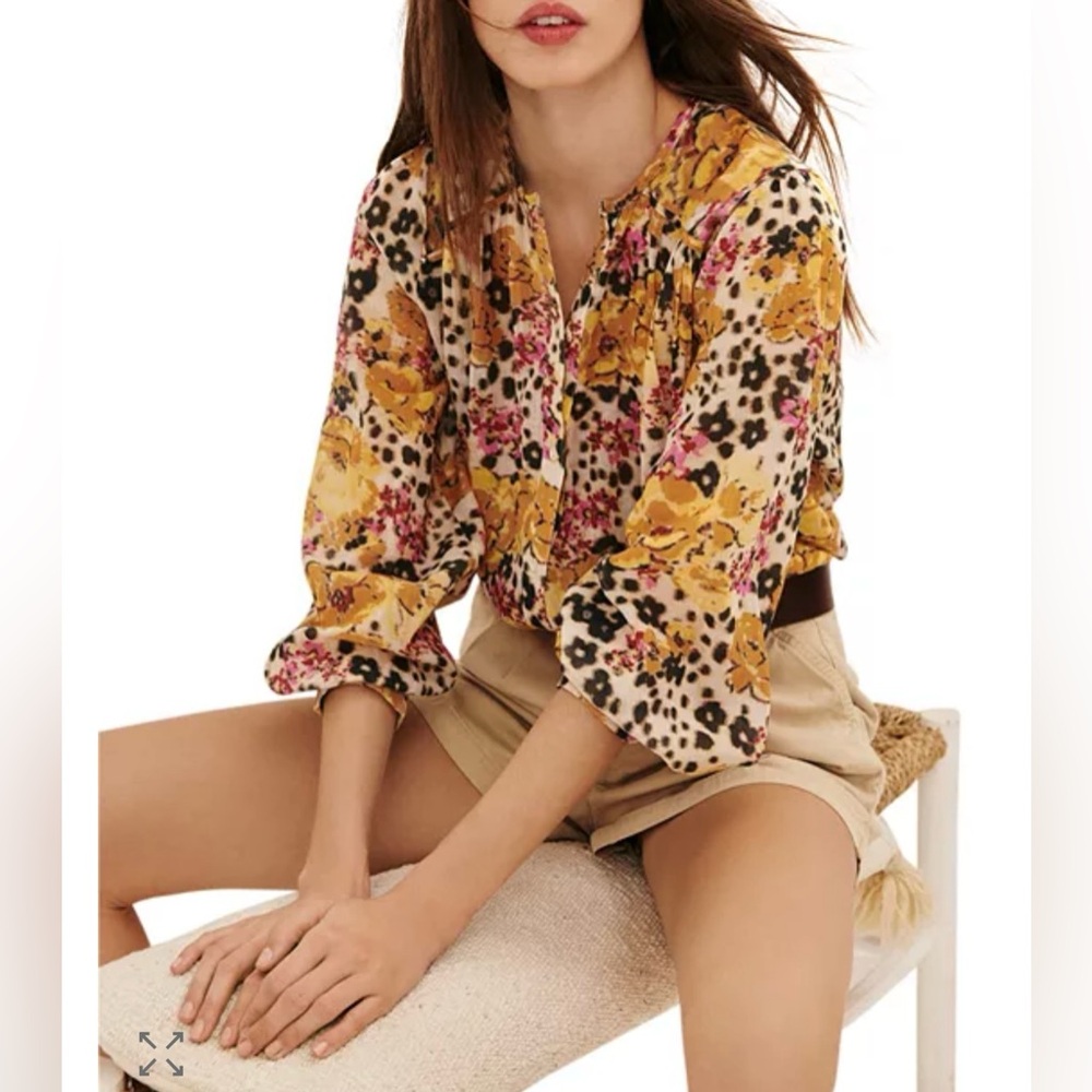 Ba&sh Doddy Printed Blouse Size Medium or Size 6 New with Tags